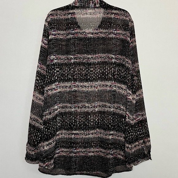 Cabi Paris Semi Sheer Blouse Sz L Black Style 3249 Artsy Button Up Feminine EUC - Picture 7 of 14